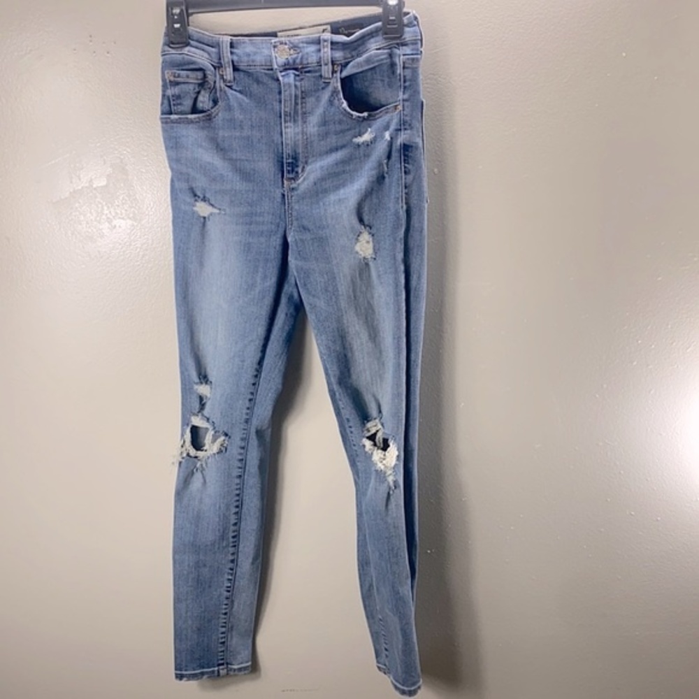 Garage Blue Premium Ultra High-rise Skinny Distressed Women's Jean Pants Size 5